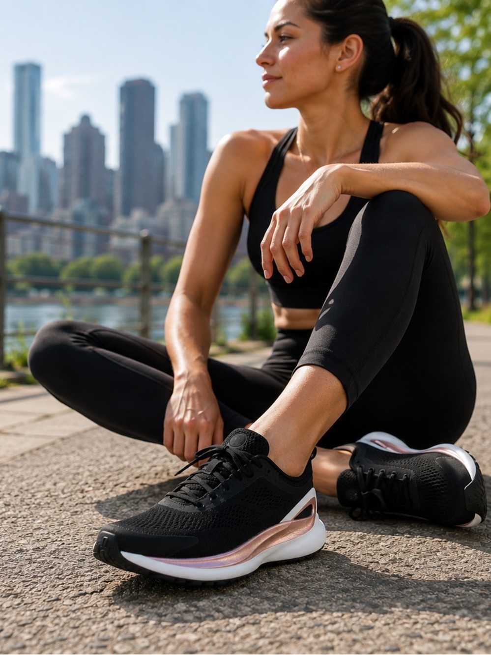 lululemon athletica Blissfeel Run Women's Running Sneakers Black/Rose Gold Trim